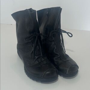 Black Leather Women's Boots